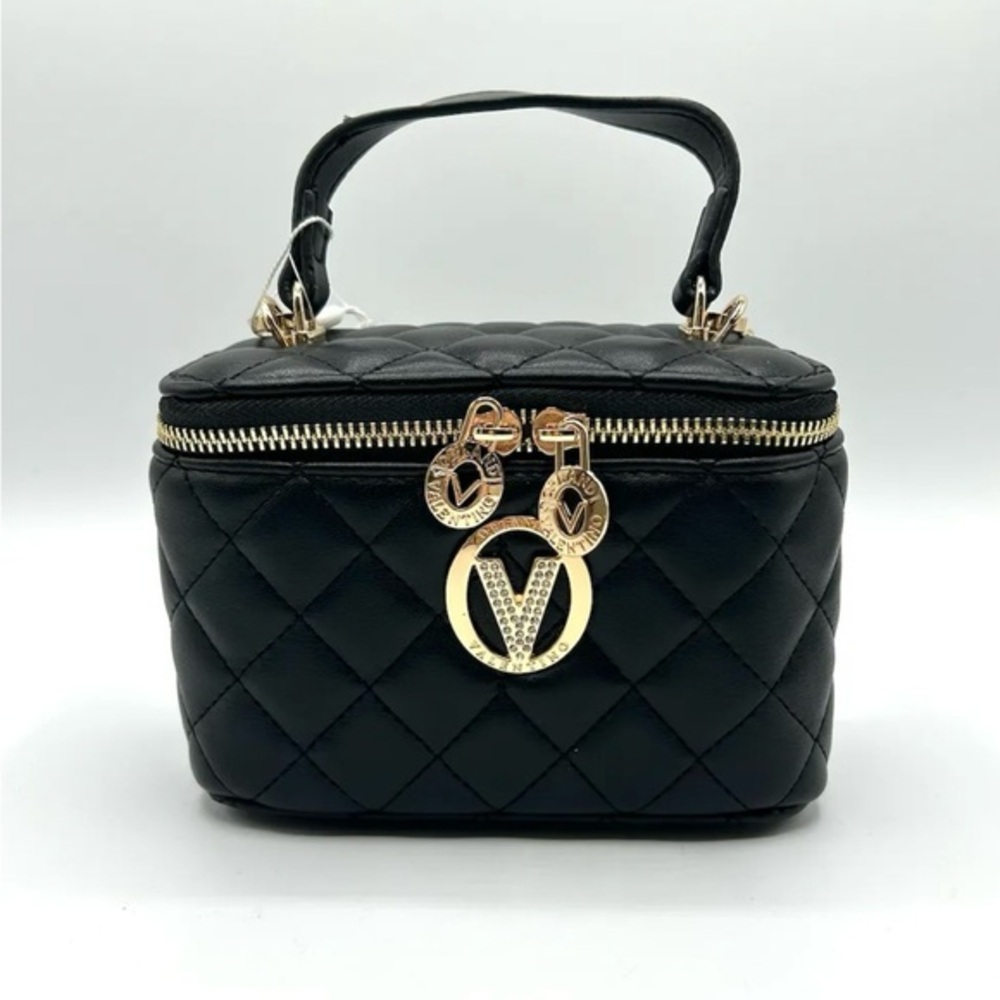 Valentino Orlandi Black Vanity Handbag with chain strap.